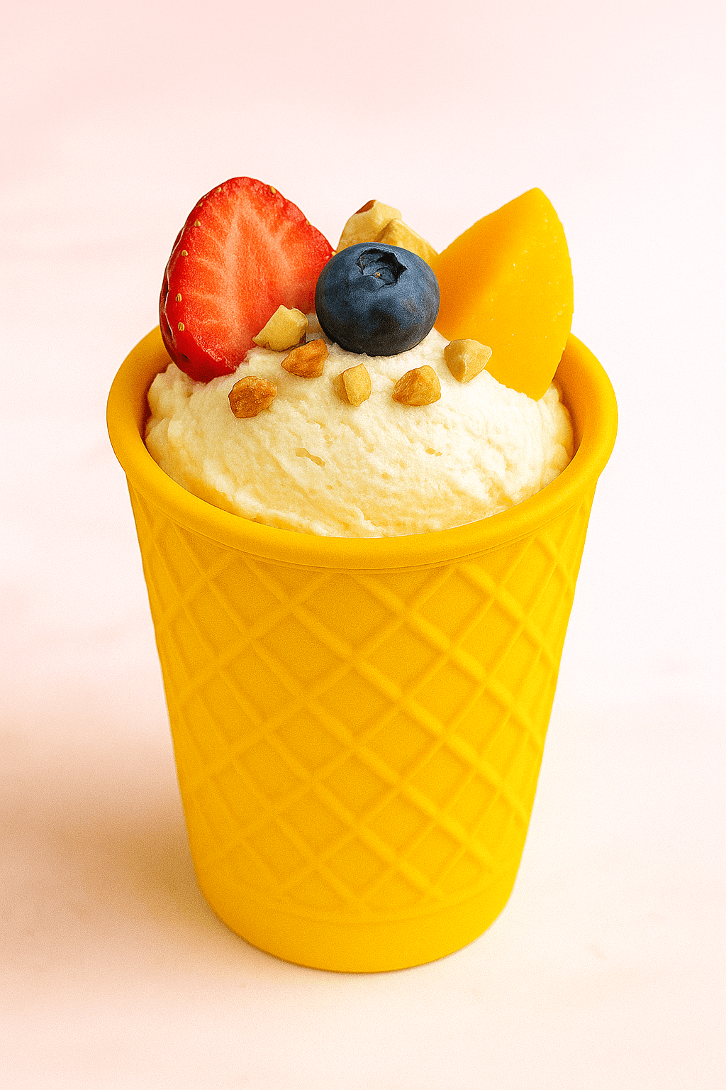 Mango Waffle Cup – Tropical Flavored Edible Coffee Cup view 3